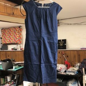 Shirt sleeve navy dress